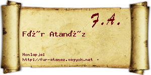 Für Atanáz névjegykártya
